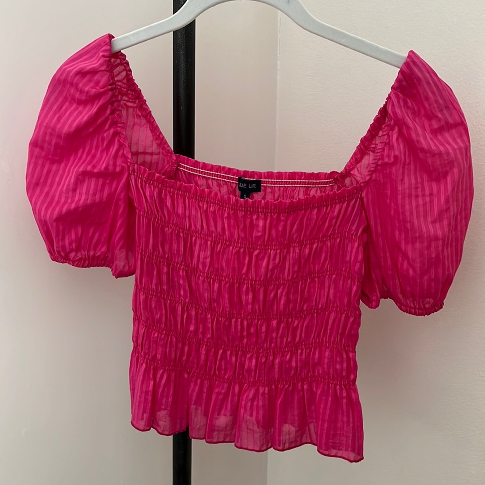 Blue Life Off-Shoulder Top